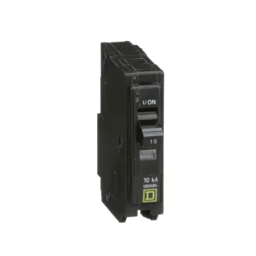 Interruptor termomagnético mini Square D de 1 polo, 15A, 10kA, 120/240V, enchufable QO115