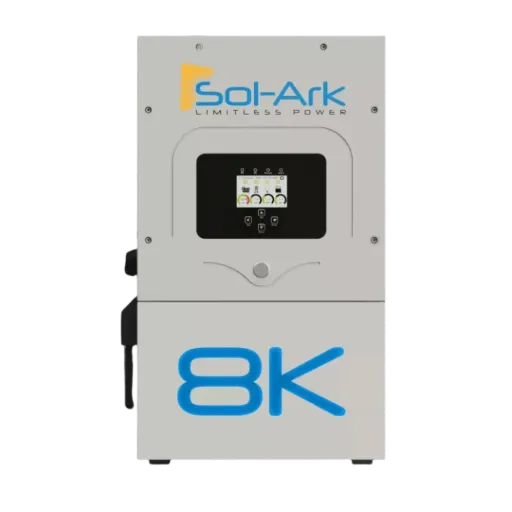 [SOL-ARK-8K] Inversor Híbrido Sol-Ark de 8 kW de Potencia ON GRID y OFF GRID, 2 MPPT, Salida de Backup Split Phase 120/240V, Admite conexión en paralelo de 2 y 3 fases hasta 9 equipos