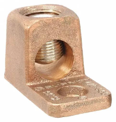 [KA34] ZAPATA TERMINAL DE COBRE, 1 ORIFICIO, 4/0 AWG-500 KCMIL, PERNO DE 1/2, 1 TORNILLO. MCA BURNDY KA34