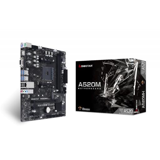 [BIOSTAR_A520MH] Biostar TARJETA MADRE BIOSTAR A520MH DDR4 HDMI M.2 PCIE SOC AM4 3RD AMD RYZEN